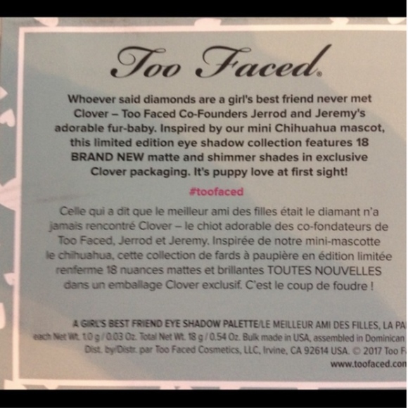 1 LEFT NIB AUTH TOO FACED CLOVER EYESHADOW PALETTE - Picture 7 of 8